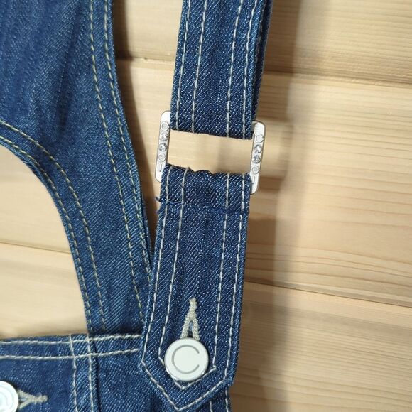 Coogi Overall Mini Skirt Womens 9/10 Blue Embroidered Denim 90s y2k - Picture 7 of 16
